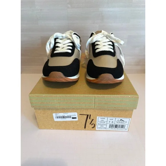 Very G Women Sneakers Joel Size 7.5 Black Leopard Tan Lace Up Fashion Shoes NEW - Picture 6 of 13